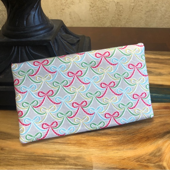 Pink Bows Cash Envelope/Receipt holder Fabric Handmade Wallet - Picture 4 of 4